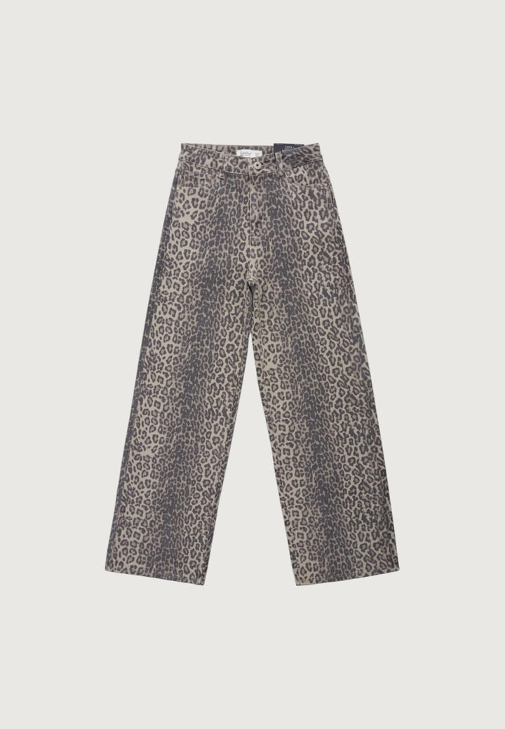 Wide Leg Jeans mit Leoprint