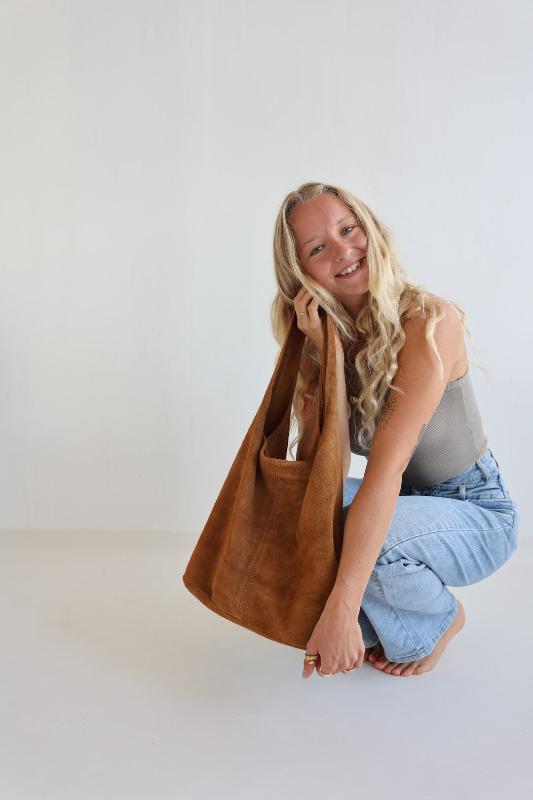 Handtasche aus Wildleder Chestnut Dream