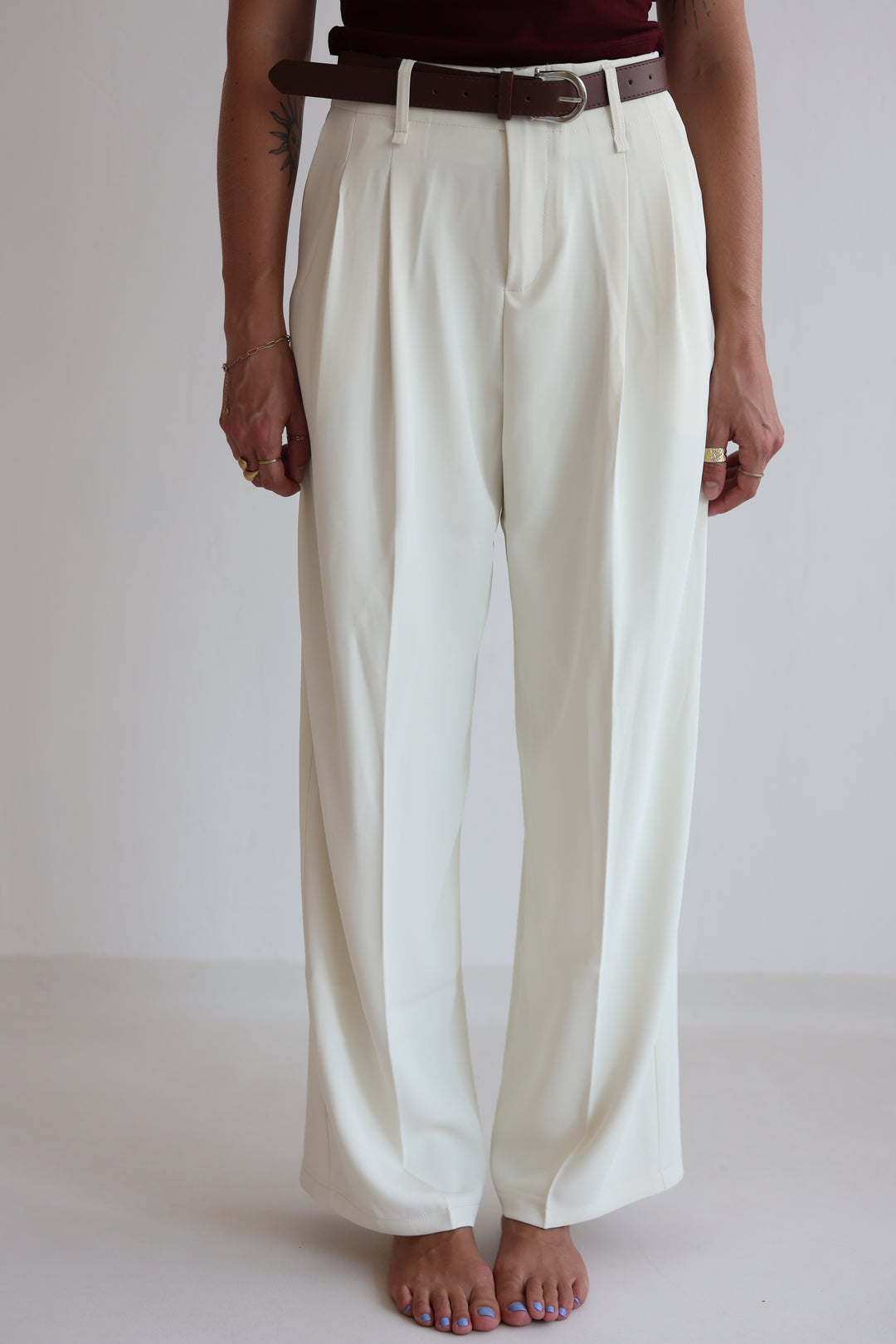 Bundfaltenhose mit Gürtel Anna