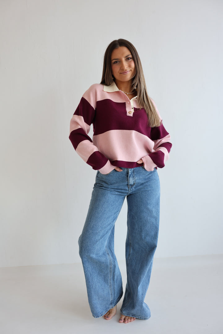 Bold Stripes Long Polo