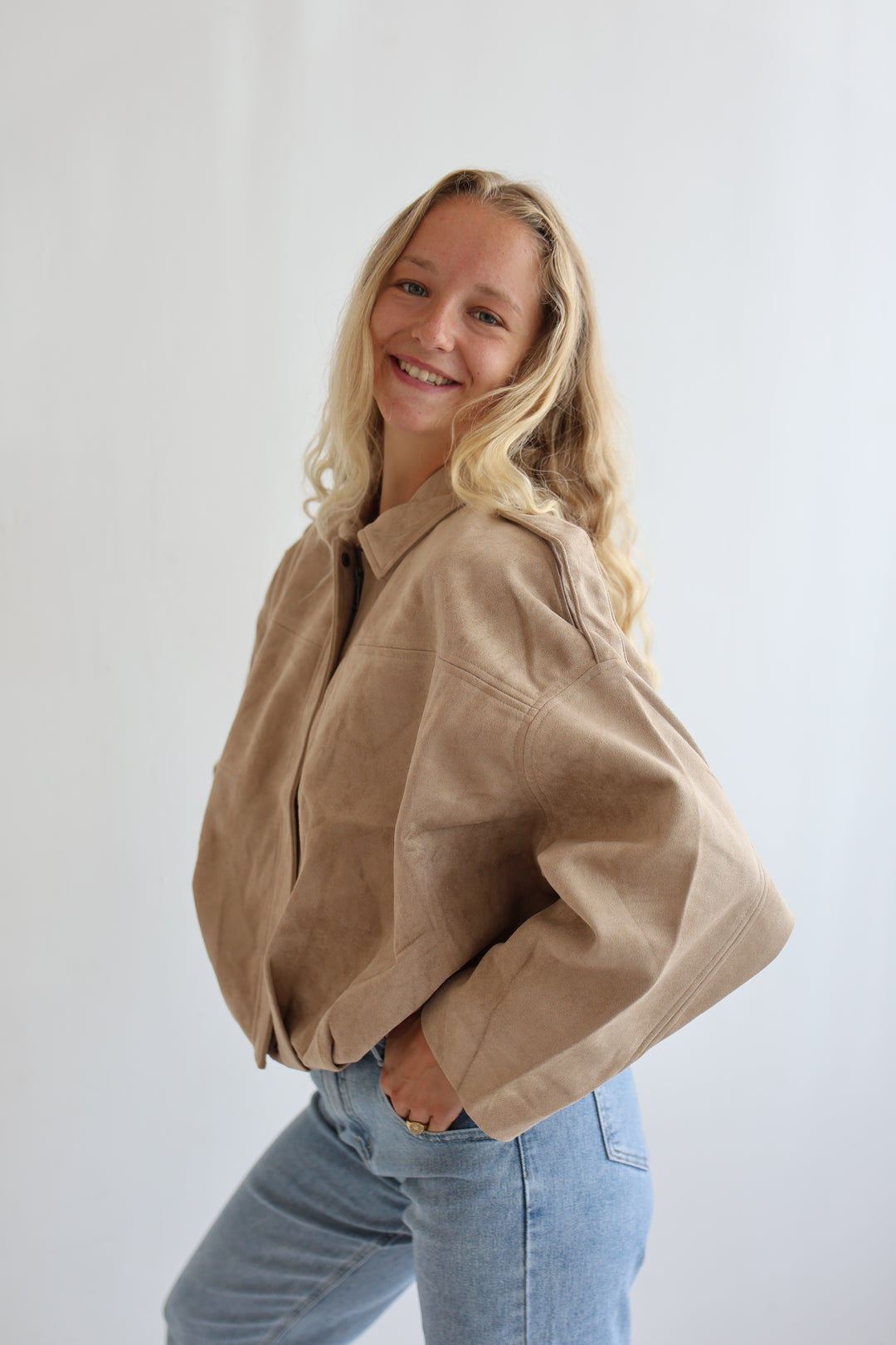 Luxe Suede Bomber Jacket