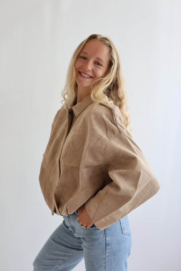 Luxe Suede Bomber Jacket