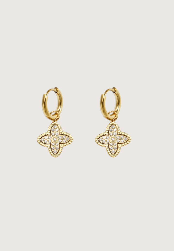 Lucky Bloom Crystal Hoops
