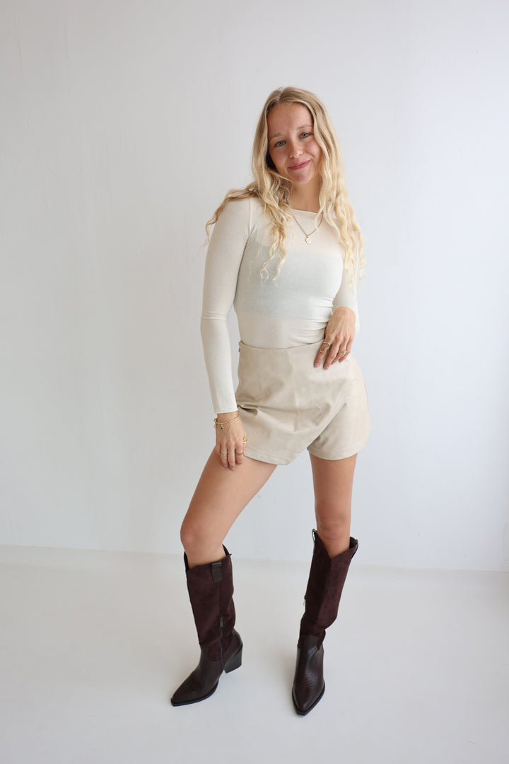 Hosenrock aus Kunstleder Tamina