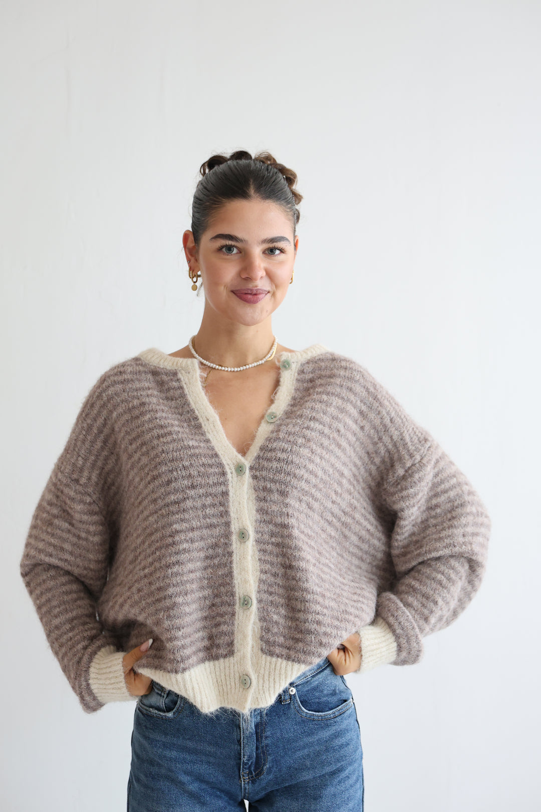 Gestreifter Cardigan Moodline Knit