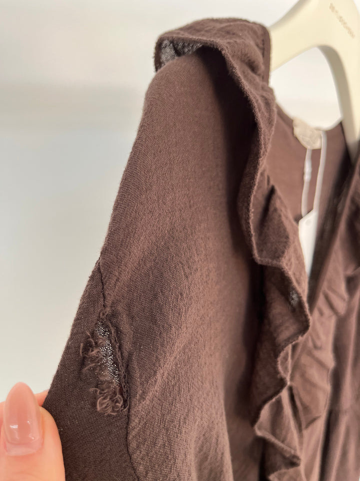 RÜSCHENBLUSE LEYLA DARK CHOCOLATE (B-WARE)