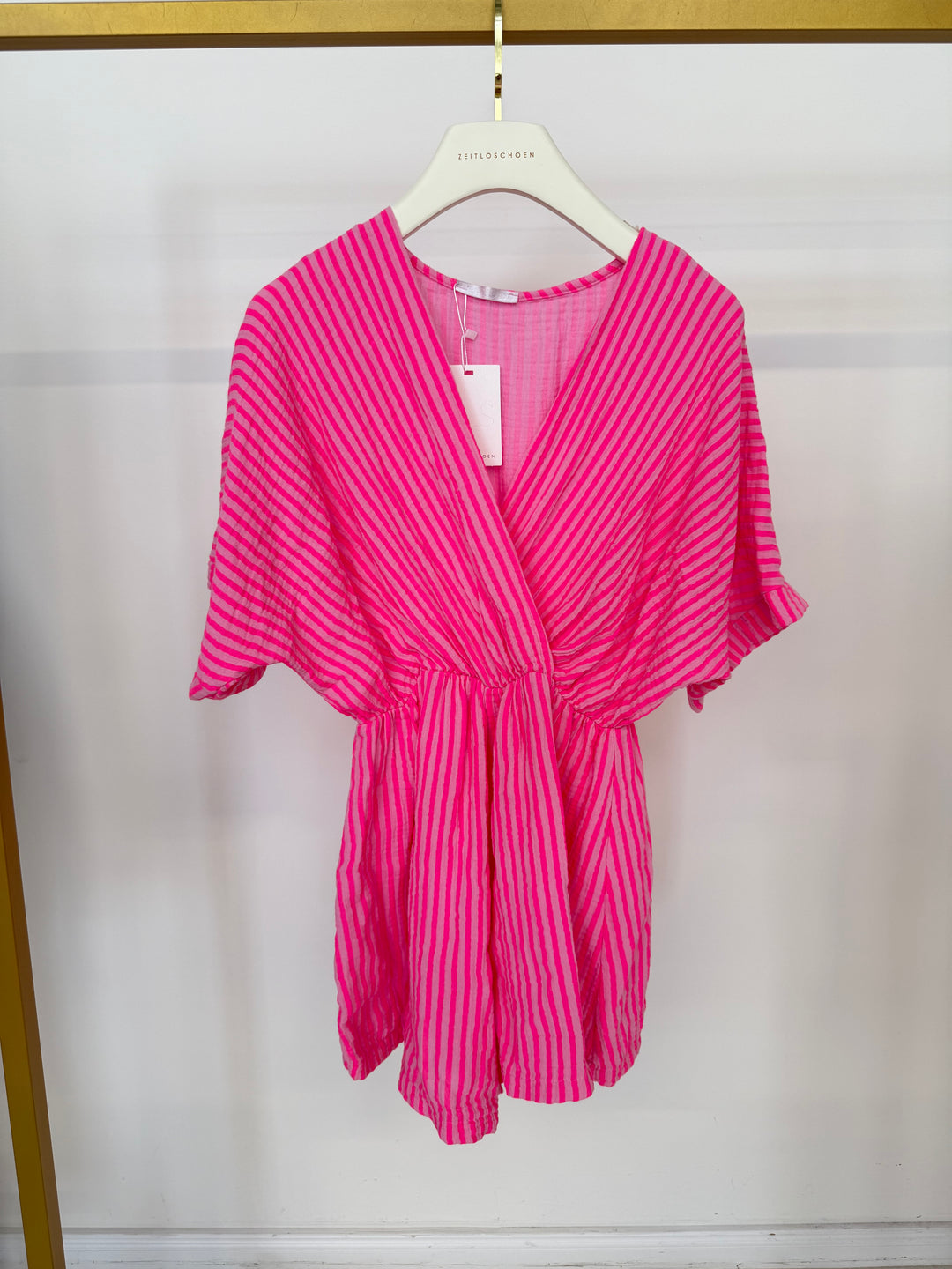 KURZER JUMPSUIT MIT STREIFEN PINK (B-WARE)