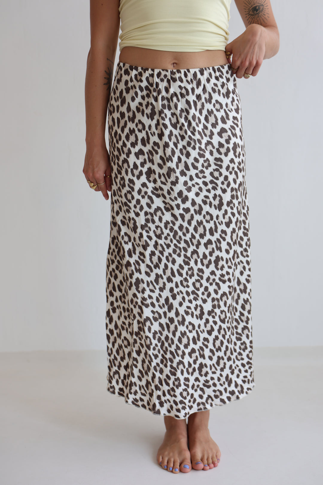 Langer Rock mit Leoprint Lion