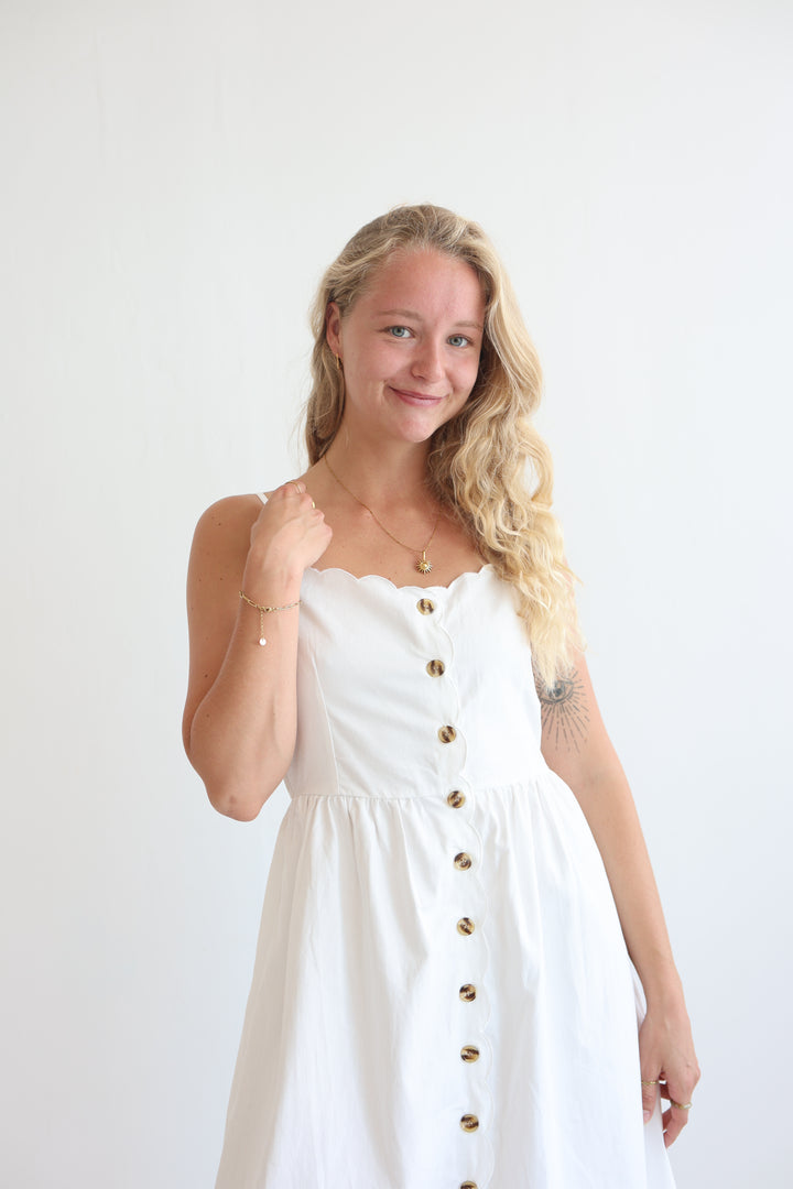 Riviera White Midi Dress