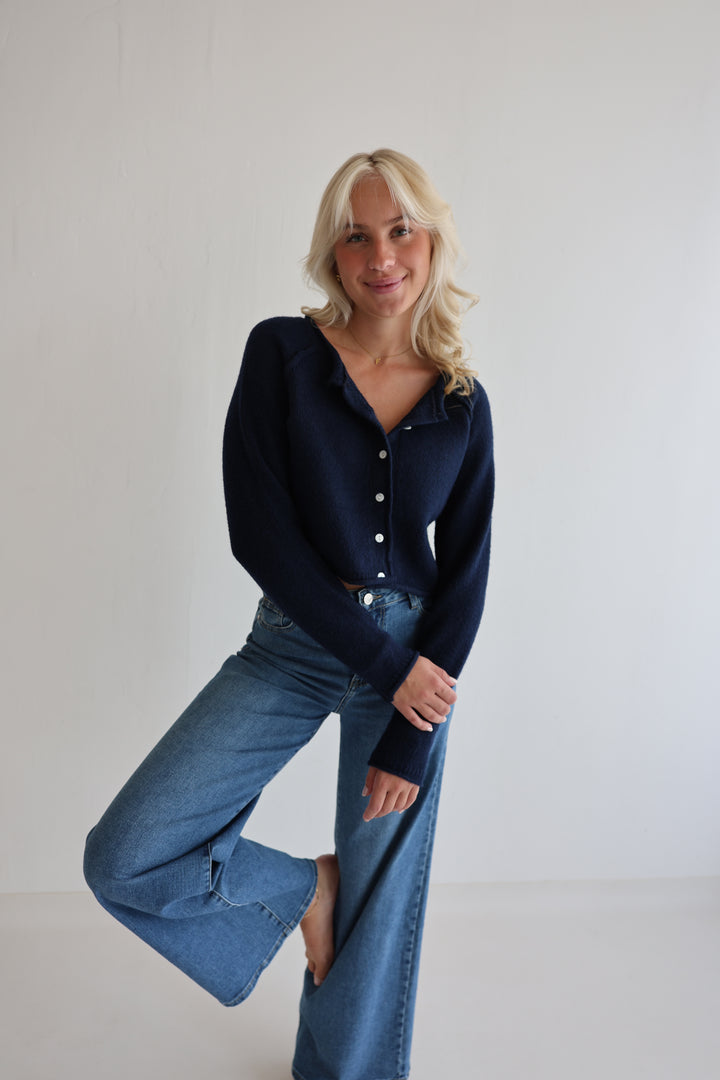 Cropped Super Fine Cardigan Luna