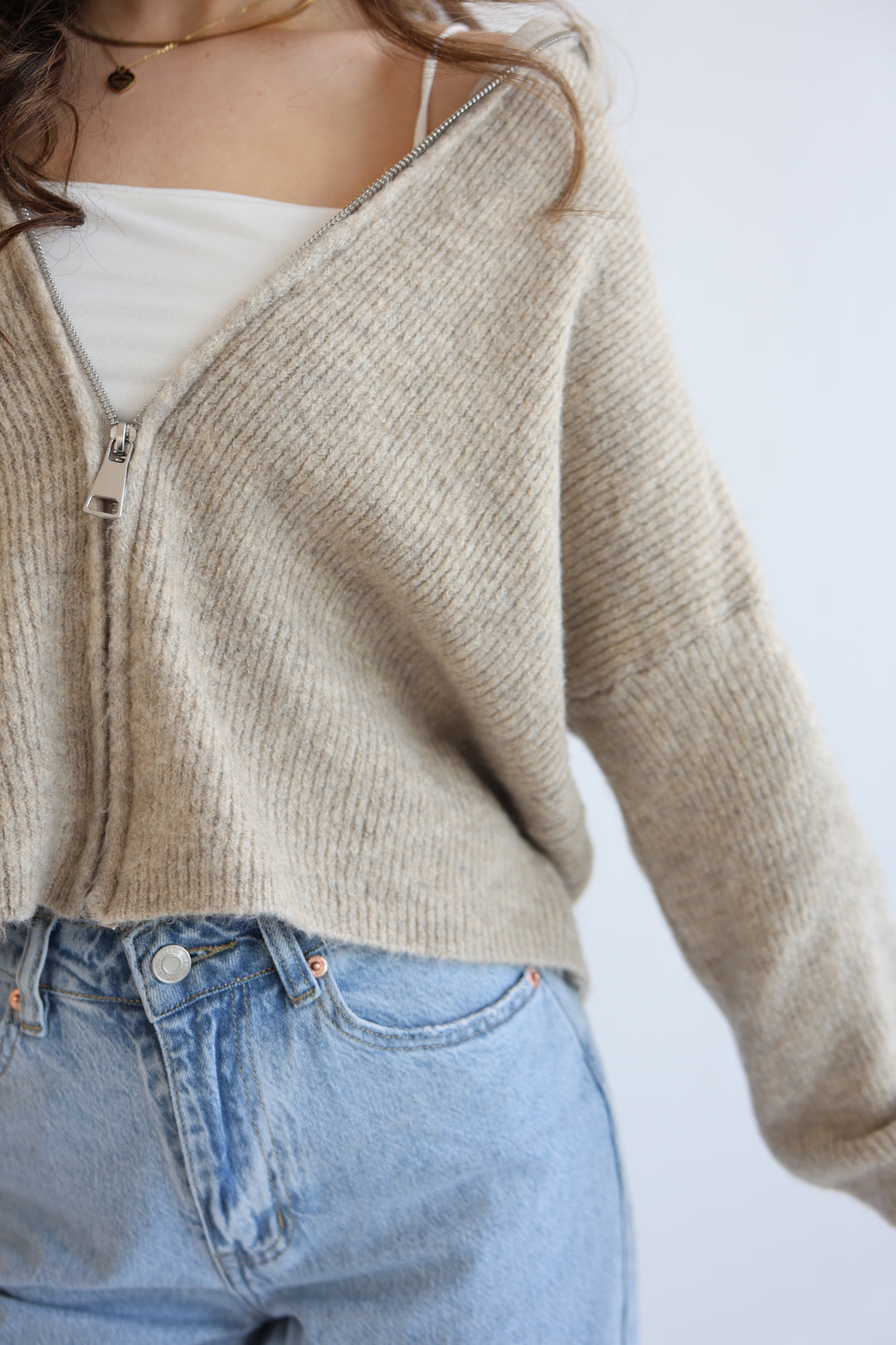 Casual Zipper Cardigan