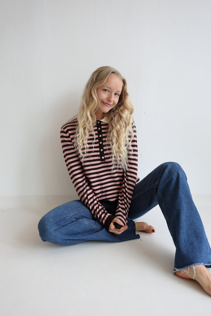 Rugby Striped Polo Longsleeve