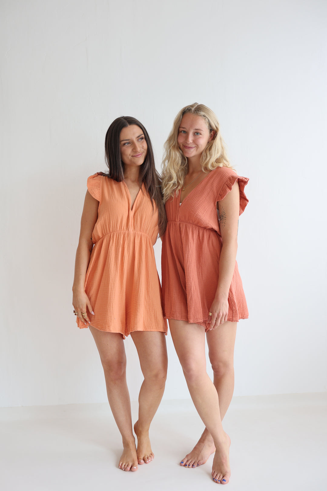 Musselin-Jumpsuit mit Rüschen