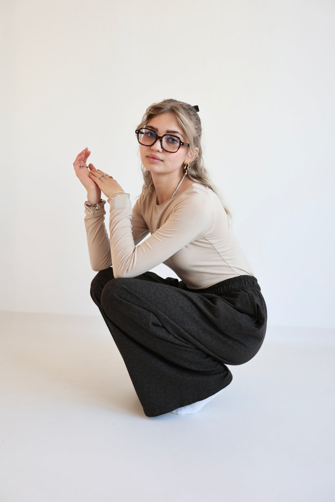 Jersey Jogger Pants mit Leoprint Nuna