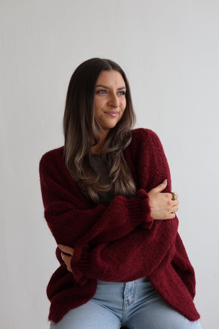 Offener Cardigan mit Rüschenärmeln Clara