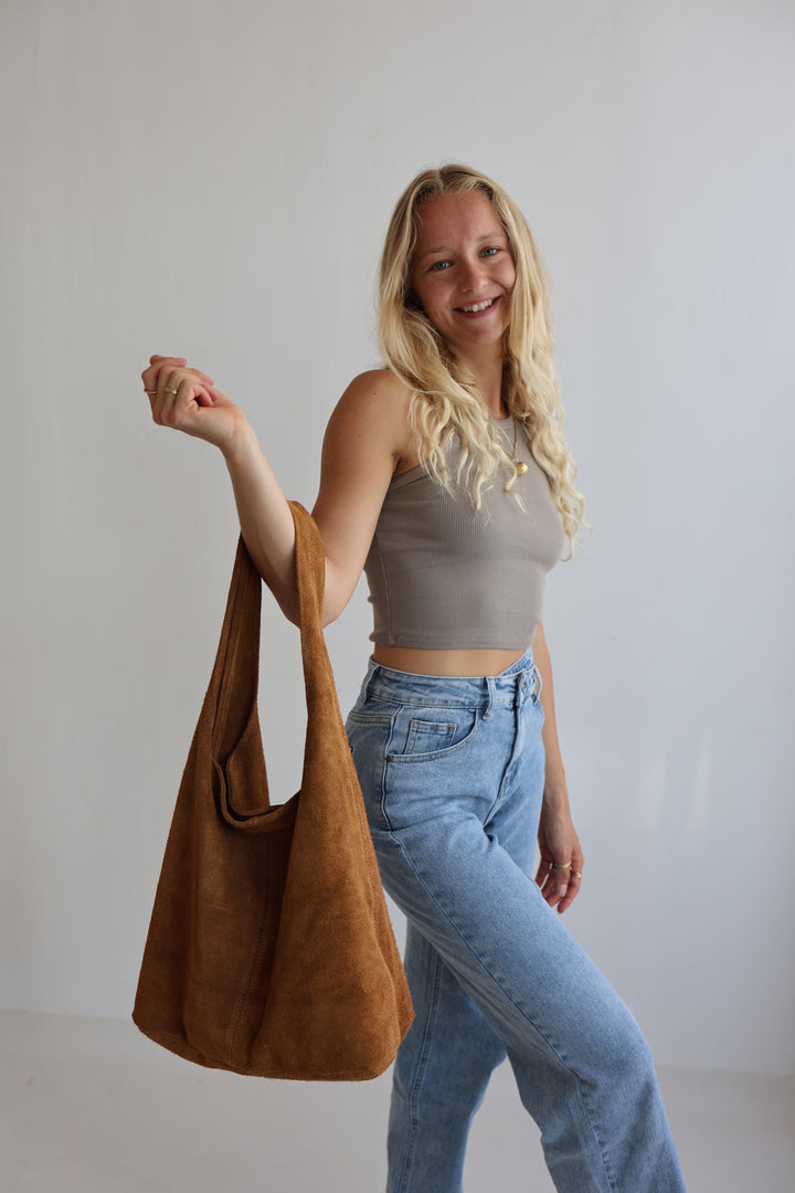 Handtasche aus Wildleder Chestnut Dream