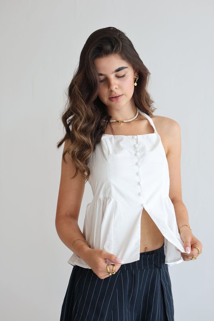 Coconut Cream Peplum Top