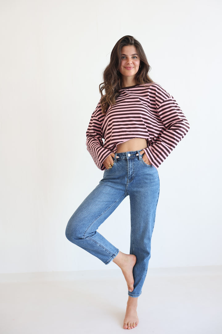 Deep Blue Mom Jeans