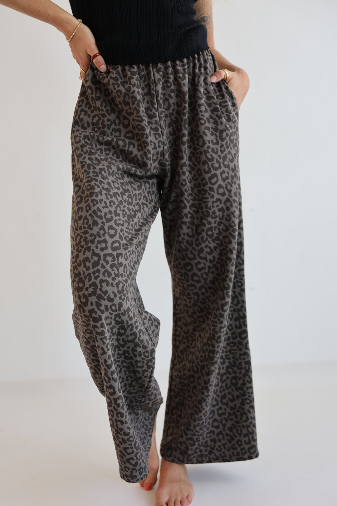 Jersey Jogger Pants mit Leoprint Nuna