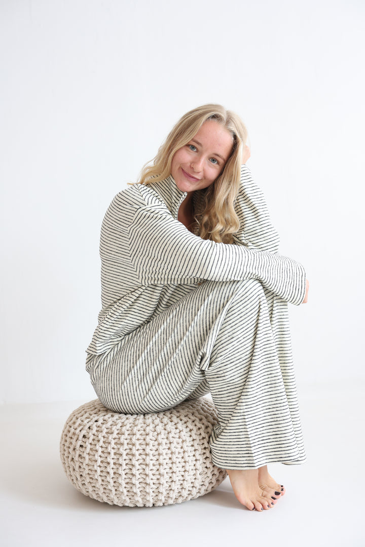 Marlow Stripe Zip Sweater