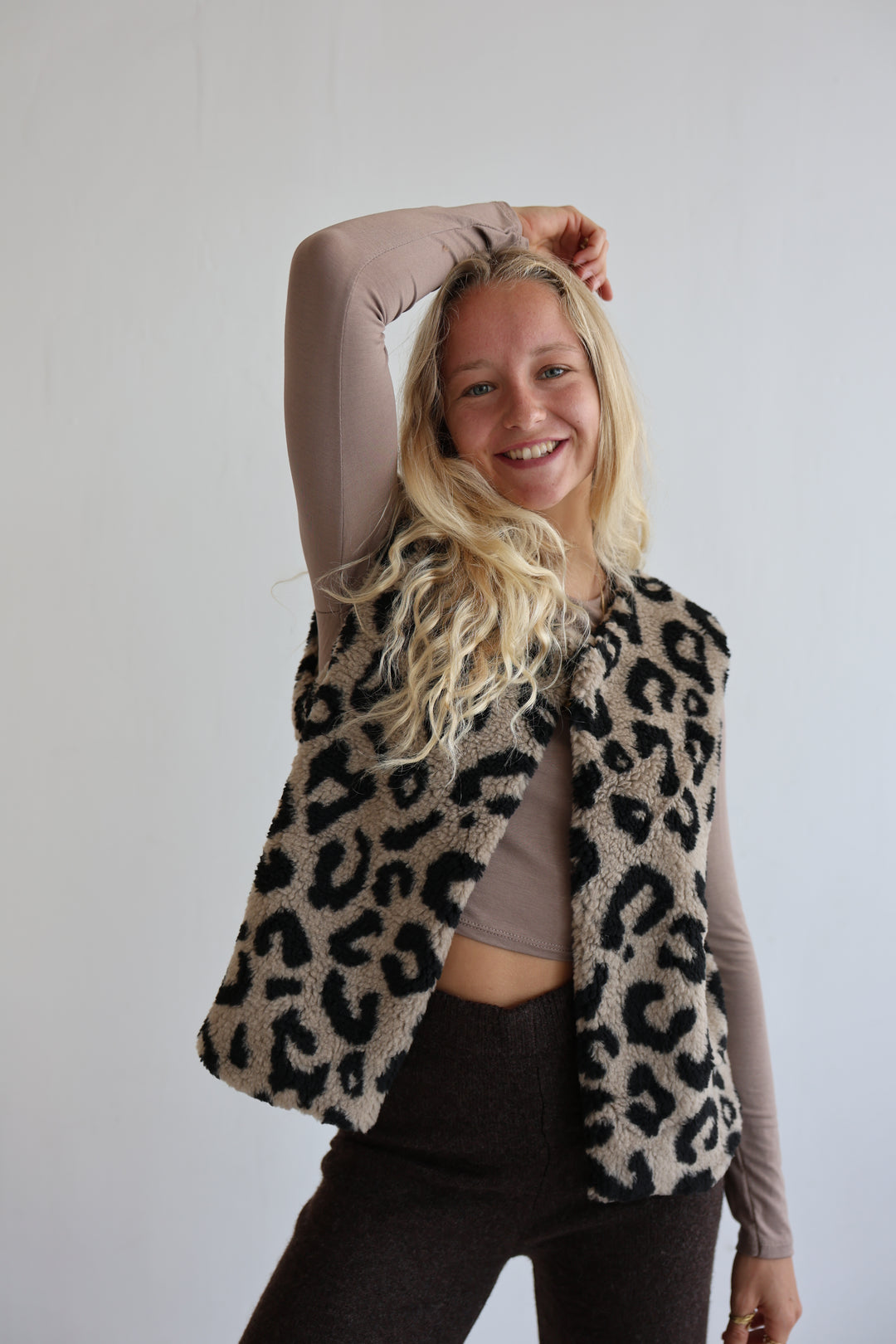 Teddyweste mit Leoprint