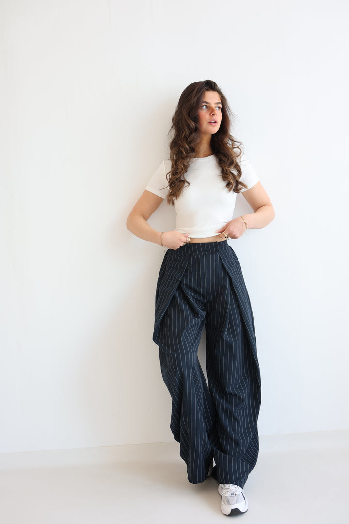 Tailored Wrap Pleat Bundfaltenhose