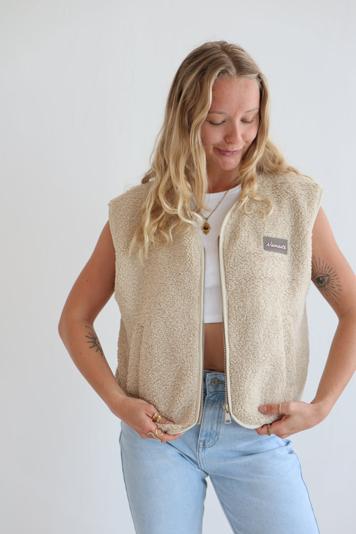 Teddy Zip Vest Namaste
