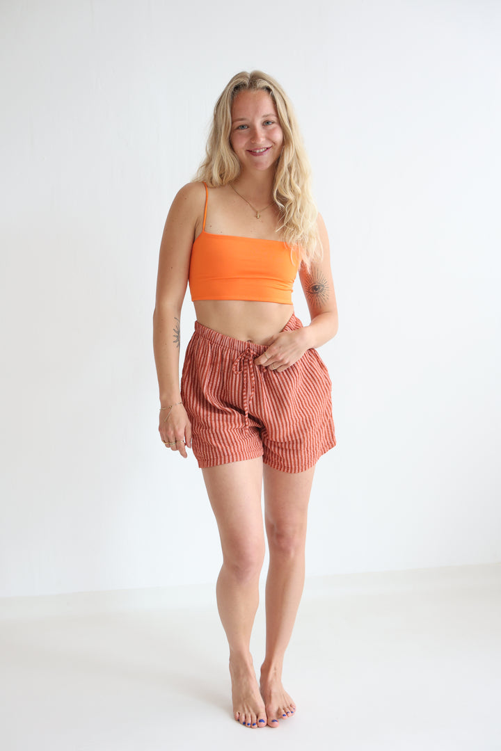 Kurze Musselinshorts Little Lines