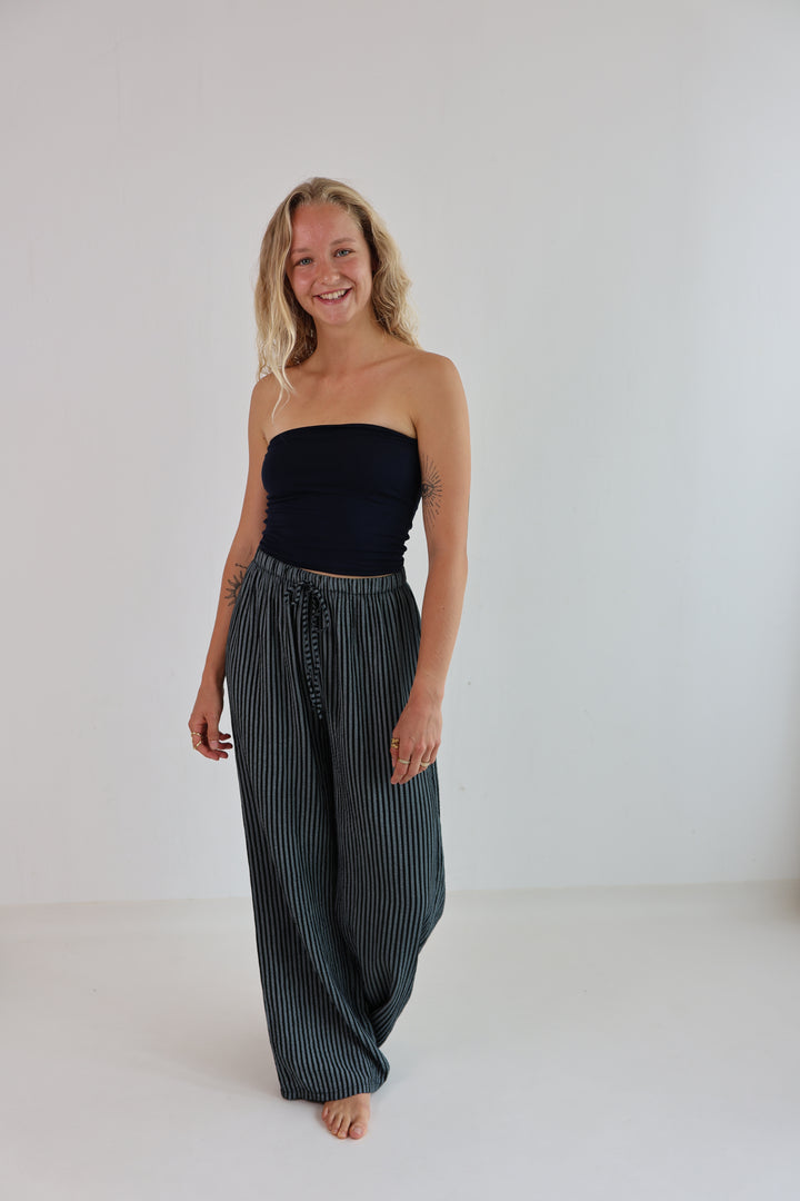 Lange Musselinhose mit Streifen Little Lines