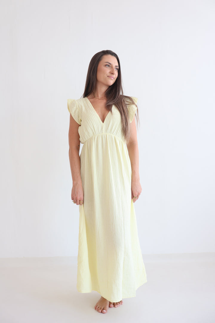 Langes Musselinkleid Casual Stripes