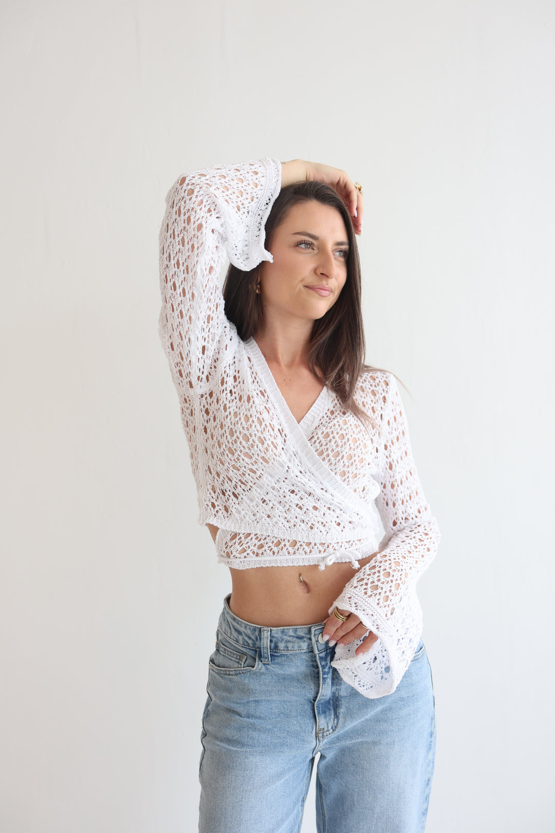 Cropped Crochet Sweater