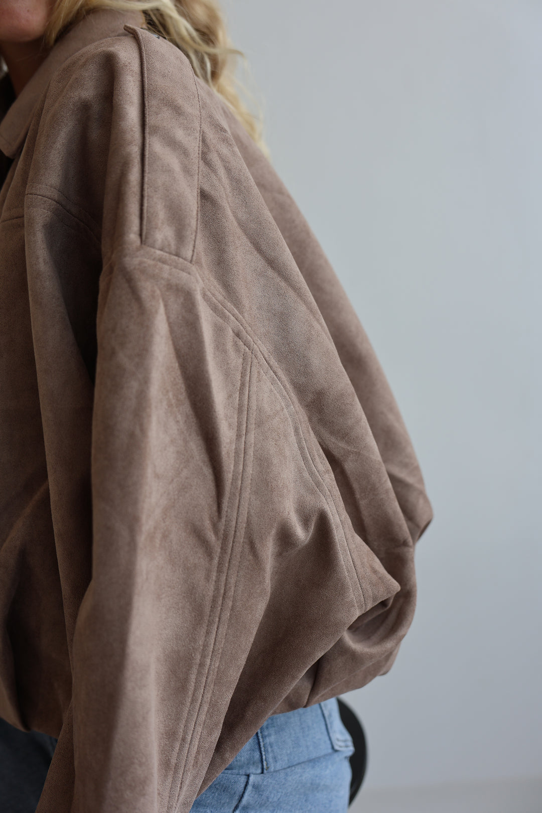 Luxe Suede Bomber Jacket