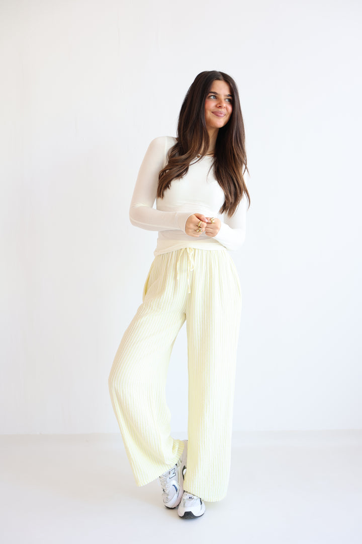 Lange Musselinhose mit Streifen Little Lines