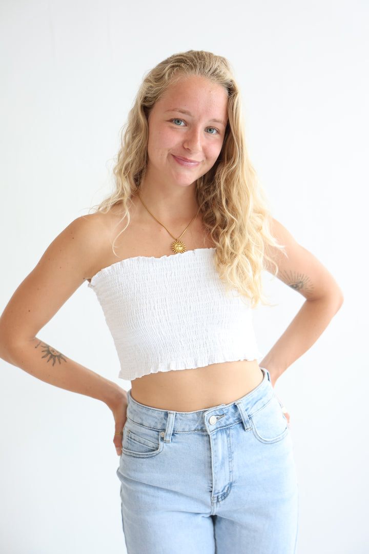 Short Croptop aus Musselin