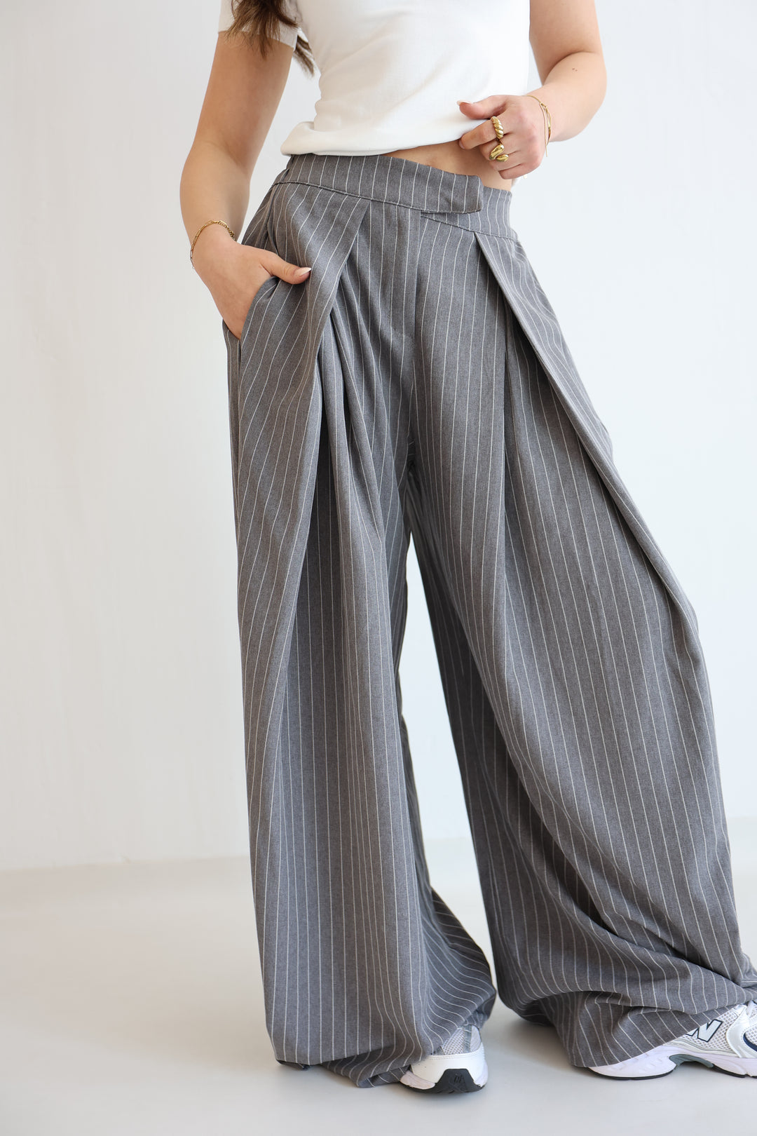 Tailored Wrap Pleat Bundfaltenhose