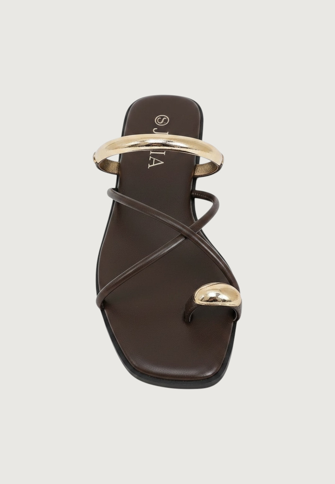 Gold Trim Toe Ring Sandals