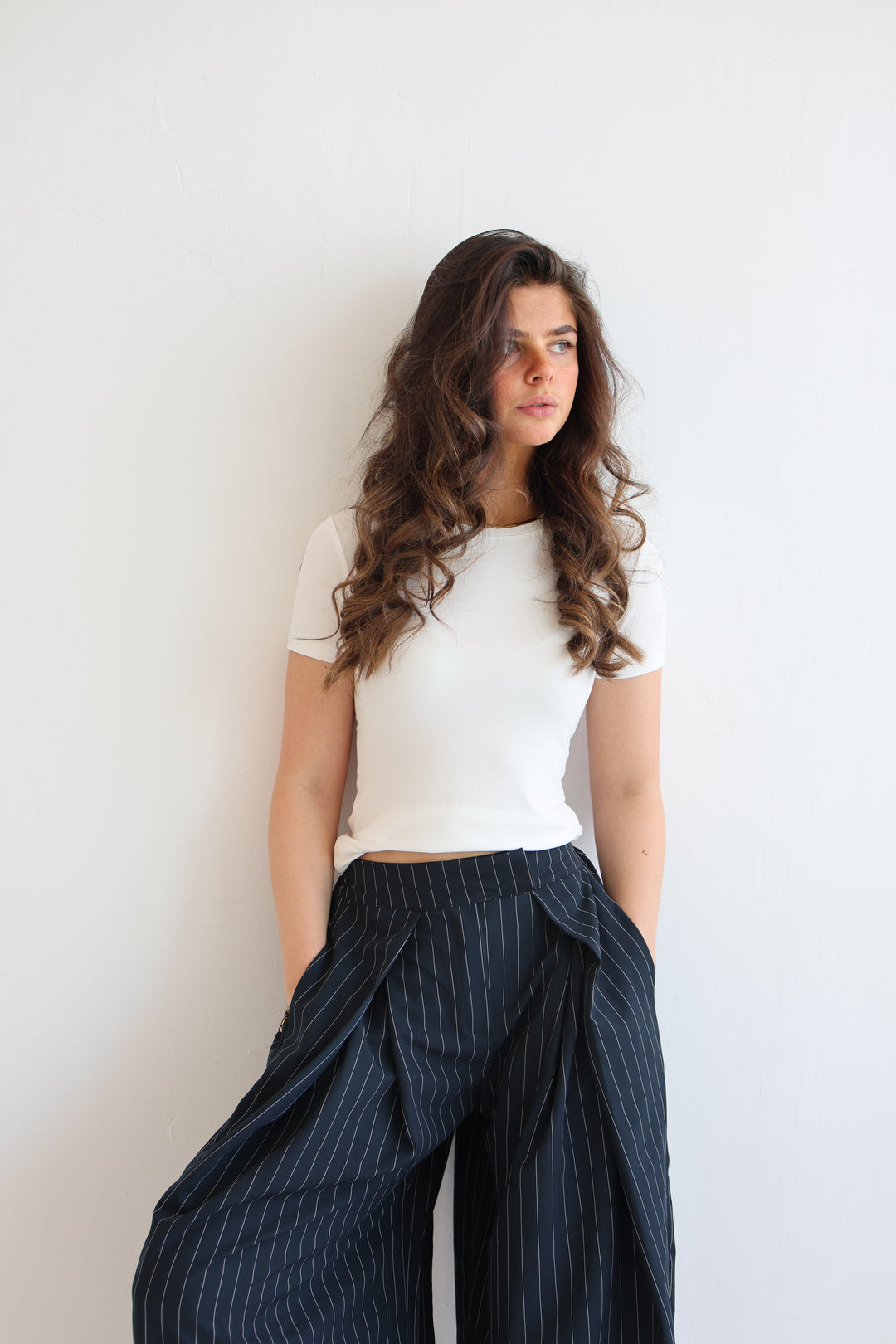Tailored Wrap Pleat Bundfaltenhose