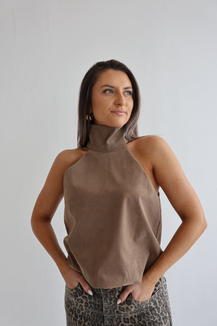 Neckholder-Top Velour Chic