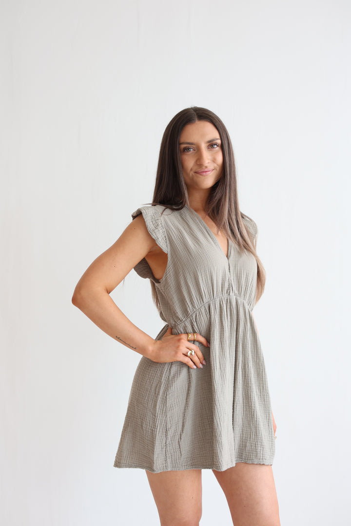 Musselin-Jumpsuit mit Rüschen