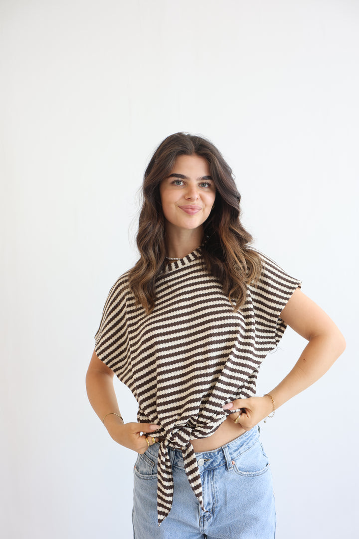Striped Knit Knot T-Shirt