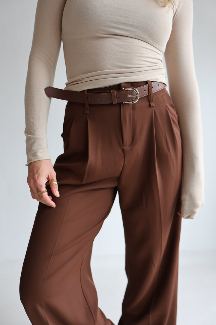 Bundfaltenhose mit Gürtel Anna