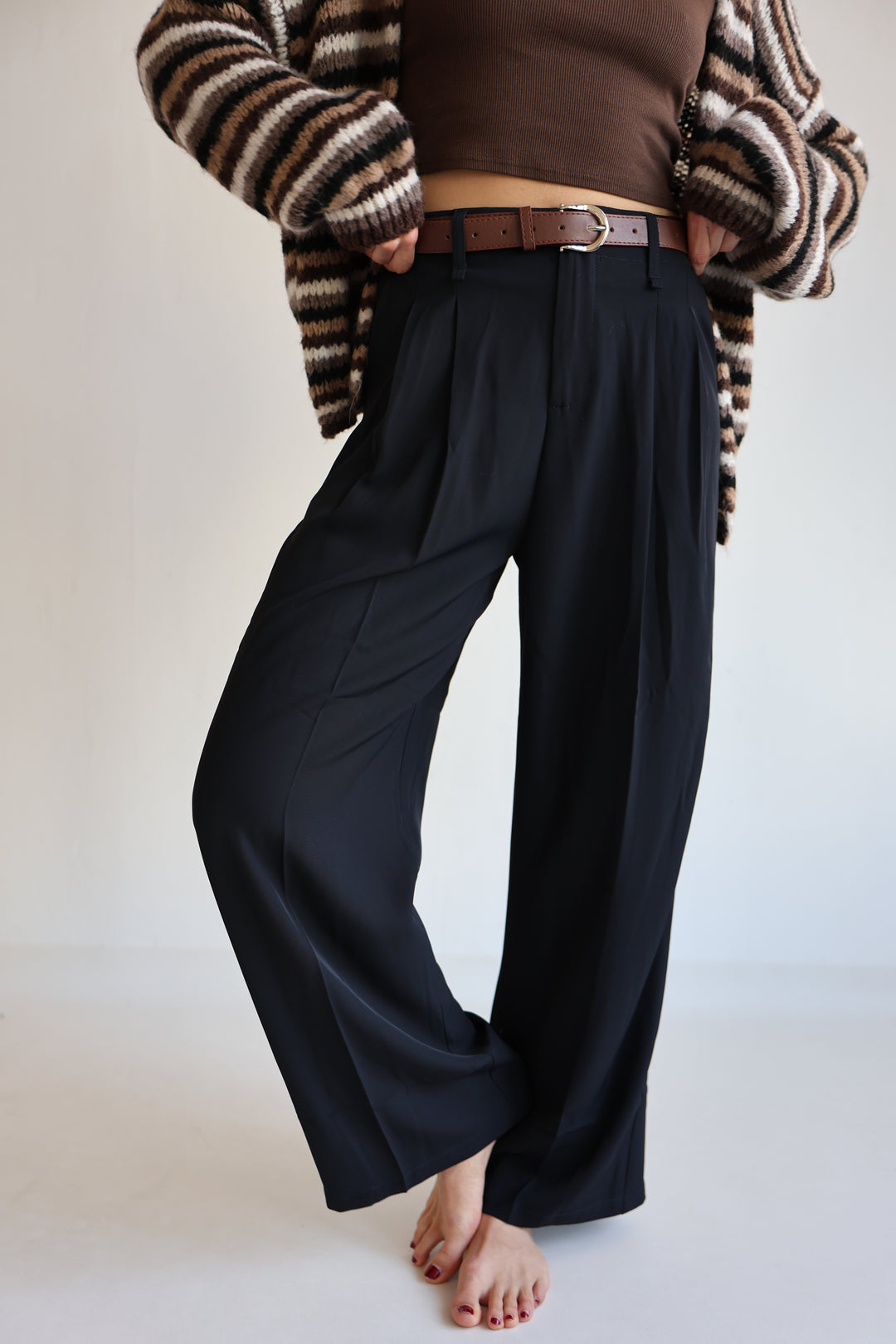 Bundfaltenhose mit Gürtel Anna