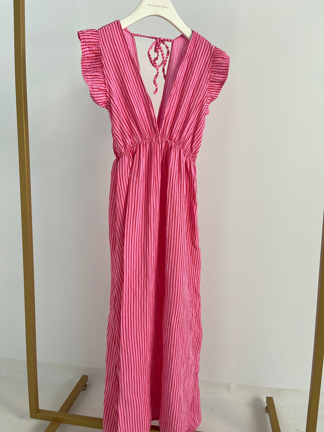 LANGES MUSSELINKLEID CASUAL STRIPED WATERMELON (B-WARE)