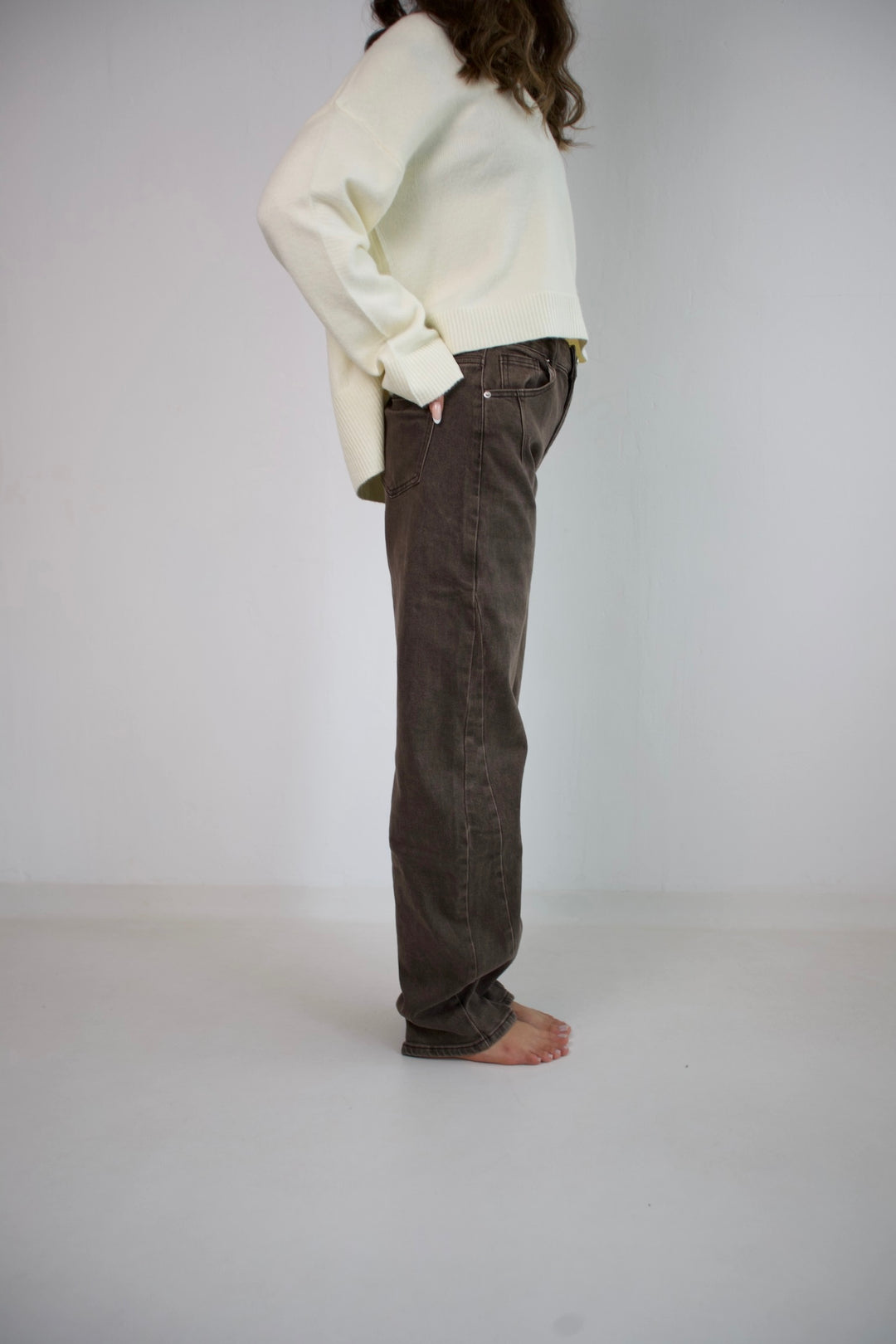 Extra Long Chestnut Flow Barrel Jeans
