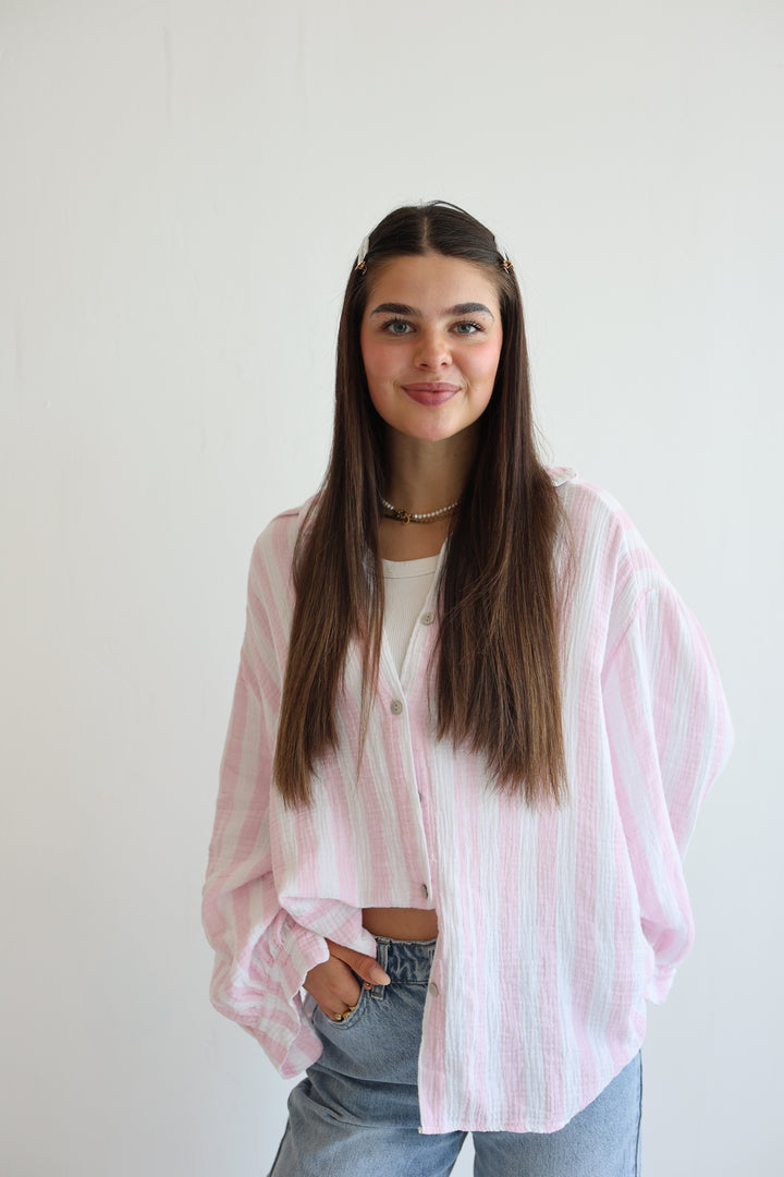 Musselinbluse Blockstripes