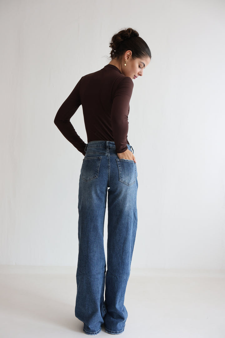 Endless Blue Extra Long Wide Leg Jeans