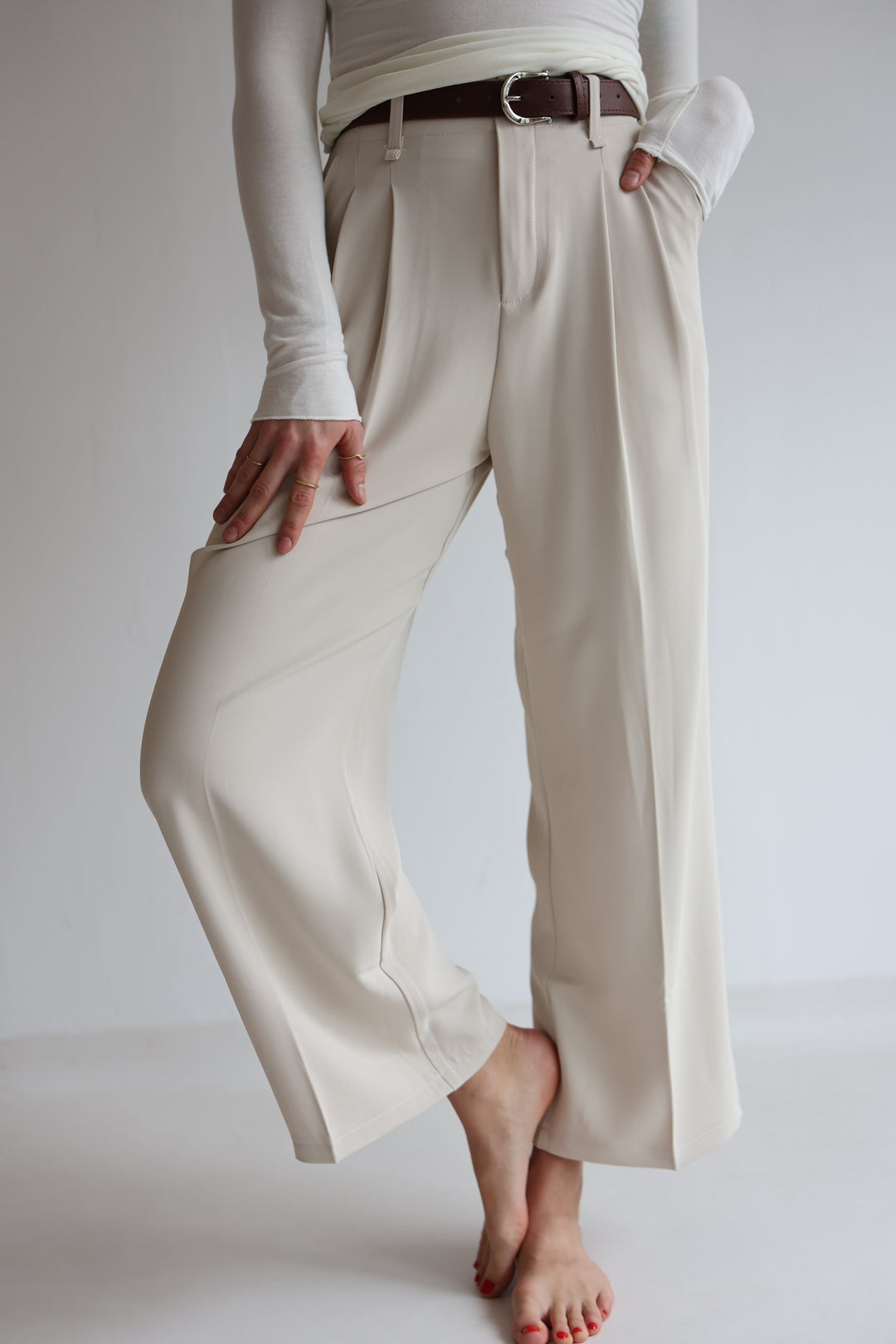 Bundfaltenhose mit Gürtel Anna