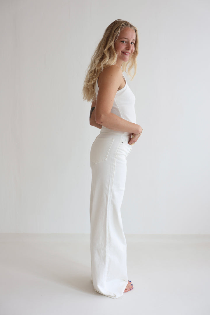 White Extra Long Jeans