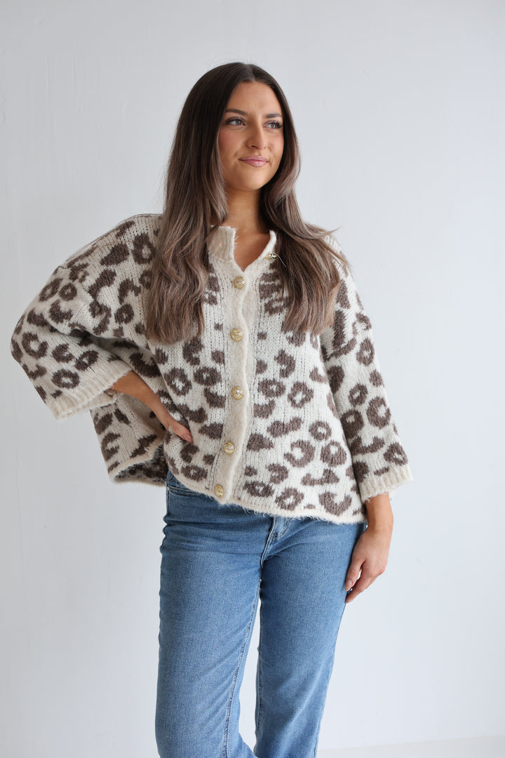 Leopard Glam Oversize Cardigan