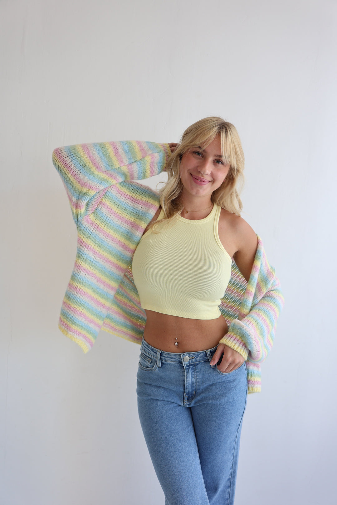 Gestreifter Oversize Cardigan Merle